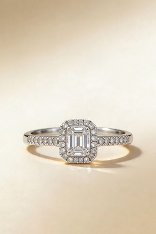 Bague Solitaire Lumineux - Or blanc et diamants