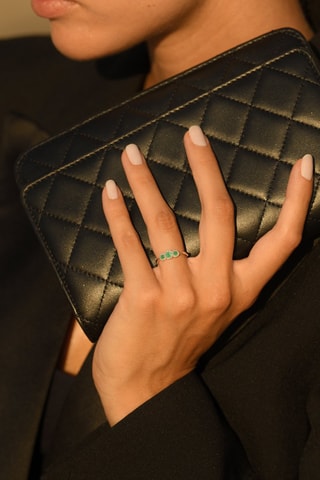 Anillo Trio des Emeraudes - Oro blanco, esmeraldas y diamantes