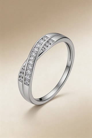 Bague Croce - Or blanc et diamants