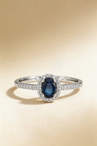 Bague Royal Blue - Or blanc, diamants et saphir