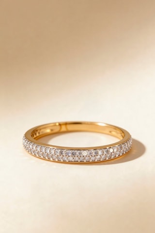 Bague Alliance Granité - Or jaune et diamants