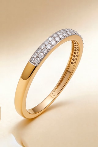 Bague Alliance Granité - Or jaune et diamants
