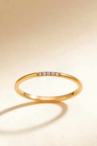 Bague Alliance Humilité - Or jaune et diamants