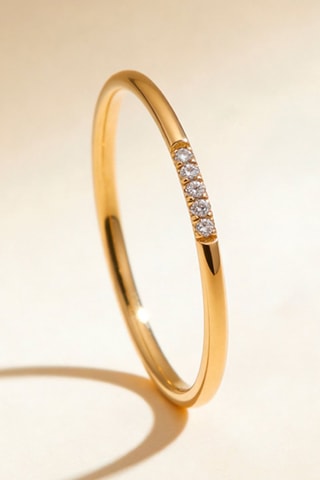 Bague Alliance Humilité - Or jaune et diamants