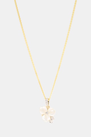 Colgante - Oro amarillo, diamantes y nácar