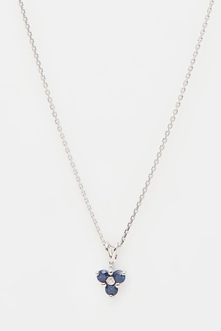 Colgante Oro blanco, diamante y zafiros