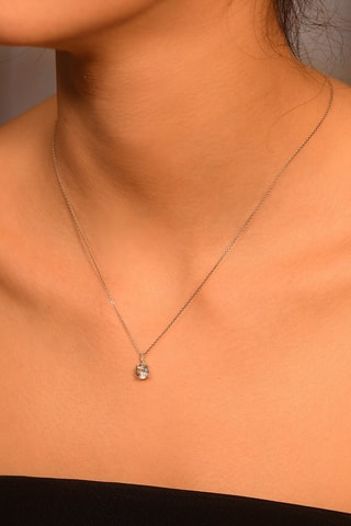 Colgante Blue light - Oro blanco, diamantes y topacio