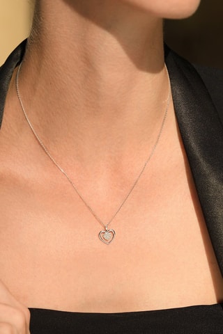 Colgante Cœur Tendresse - Oro blanco y diamantes