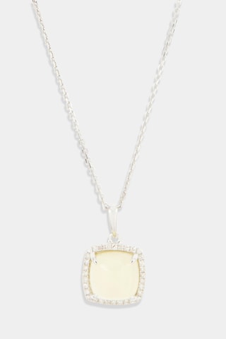 Colgante Mélinda - Oro blanco, diamantes y cuarzo
