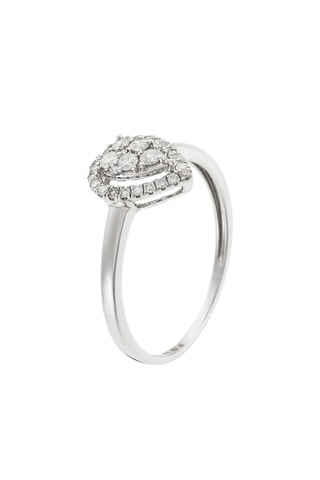 Anillo Belle Poire - Oro blanco y diamantes