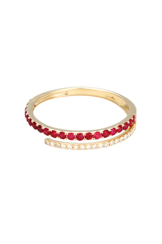 Anillo Lyson - Oro amarillo, diamantes y rubí
