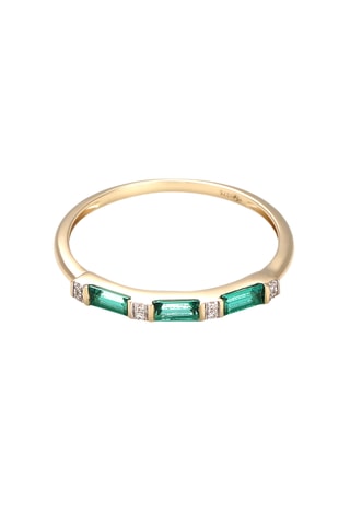 Anillo Gaby - Oro amarillo, diamantes y esmeraldas