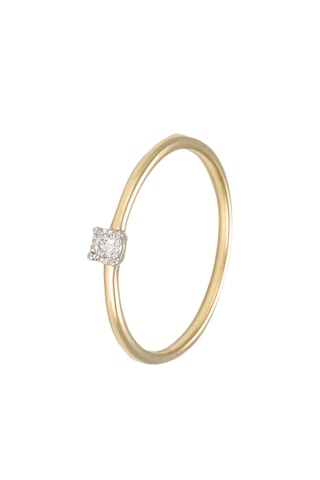 Solitaire Fivia - Or jaune et diamant