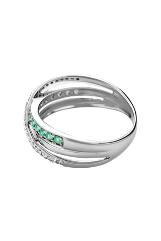 Anillo Rêve d'émeraude - Oro blanco, diamantes y esmeraldas