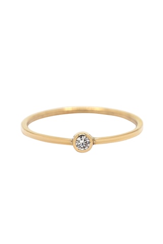 Solitaire Rond Parfait - Or jaune et diamant