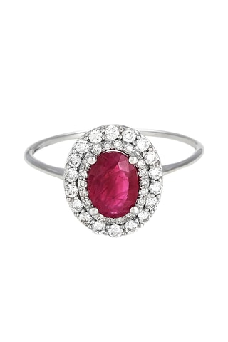 Bague Aqaba - Or blanc, diamants et rubis