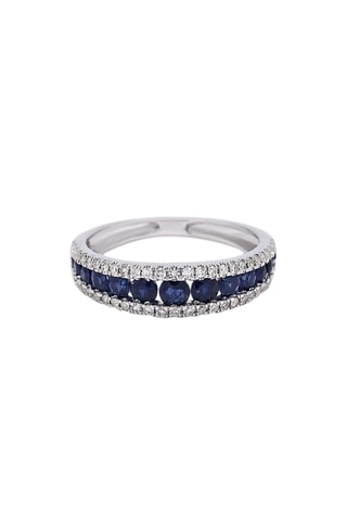 Anillo Clairvoyance - Oro blanco, diamantes y zafiros