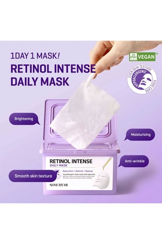 30 mascarillas de tela con retinol para uso diario - 300 g