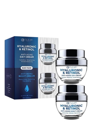 Estuche dúo día/noche Clear Beauty Ácido hialurónico y retinol - 2 productos