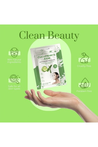 5 mascarillas de tela Clair Beauty Pepino y Aloe - 5 x 105 g