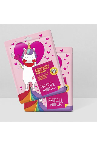 2 mascarillas Double Menton Love Heart Patch Holic Costopia - Para todo tipo de piel - 2 x 12 ml