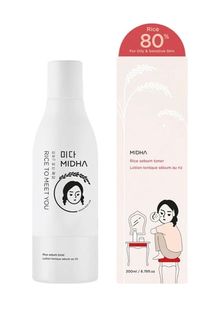 Loción tónica con arroz MIDHA - Pieles grasas y sensibles - 200 ml