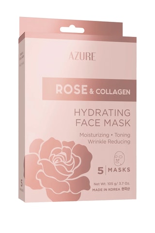 5 mascarillas de tela con rosa y colágeno Azure - Para todo tipo de piel - 5 x 25 ml