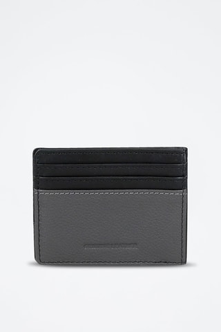 Portacarte in pelle Dual - Nero e grigio