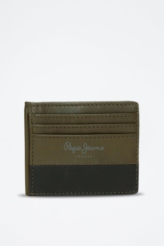 Portacarte in pelle Dual - Nero e verde