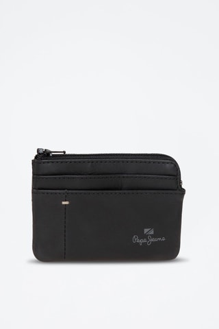 Portamonete in pelle Staple - Nero