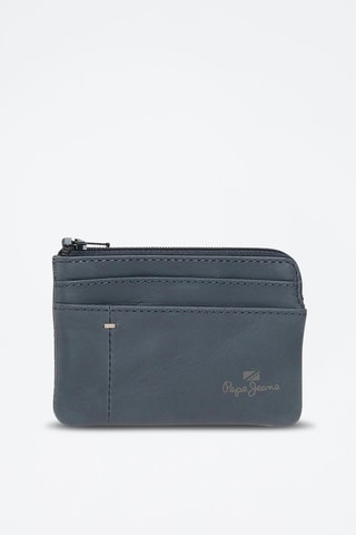 Portamonete in pelle Staple - Blu