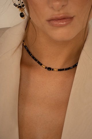 Collana - Placcato oro giallo e onice