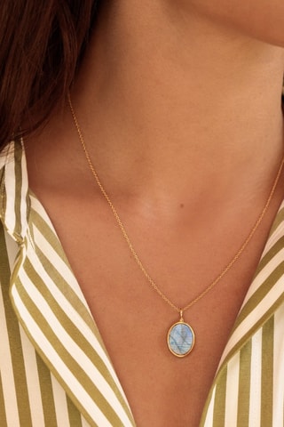 Collana - Placcato oro giallo e labradorite