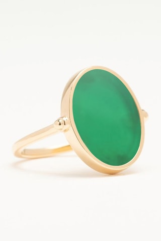 Anello - Placcato oro giallo e onice