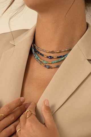 Collana - Placcato oro giallo e lapislazzuli