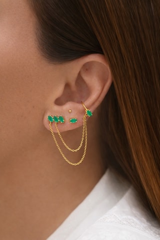 Ear cuff - Placcato oro giallo e onice