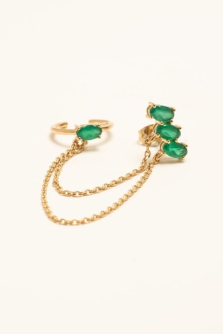 Ear cuff - Placcato oro giallo e onice