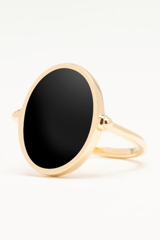 Anello - Placcato oro giallo e onice