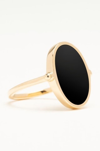 Anello - Placcato oro giallo e onice