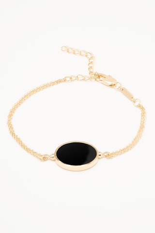 Bracciale gourmette - Placcato oro giallo e onice