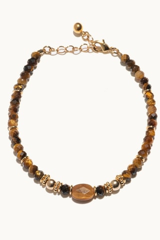 Bracciale - Placcato oro giallo e occhi di tigre