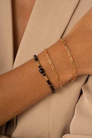Bracciale - Placcato oro giallo e onice