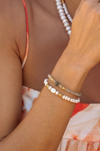 Bracciale - Placcato oro giallo e labradoriti