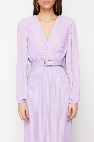 Vestido plissado - Preto - Violeta