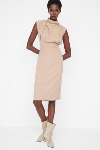 Vestido justo - Castanho