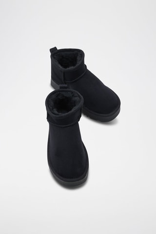 Botins forrados com plataforma - Preto