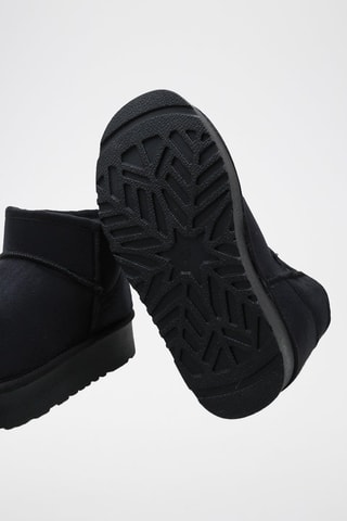 Botins forrados com plataforma - Preto