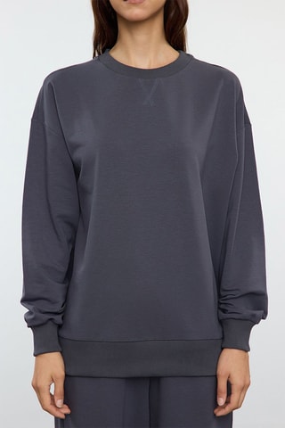 Sweat relaxed et pantalon wide legs - Gris