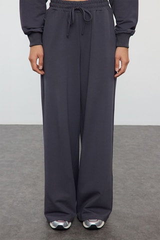 Sweat relaxed et pantalon wide legs - Gris