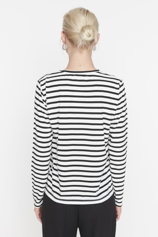 T-shirt às riscas - Branco